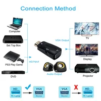 HDMI-compatible to VGA Cable Converter Male To Famale Converter Adapter 3.5 mm Jack Audio HD 1080P For PC Laptop Tablet - Image 2