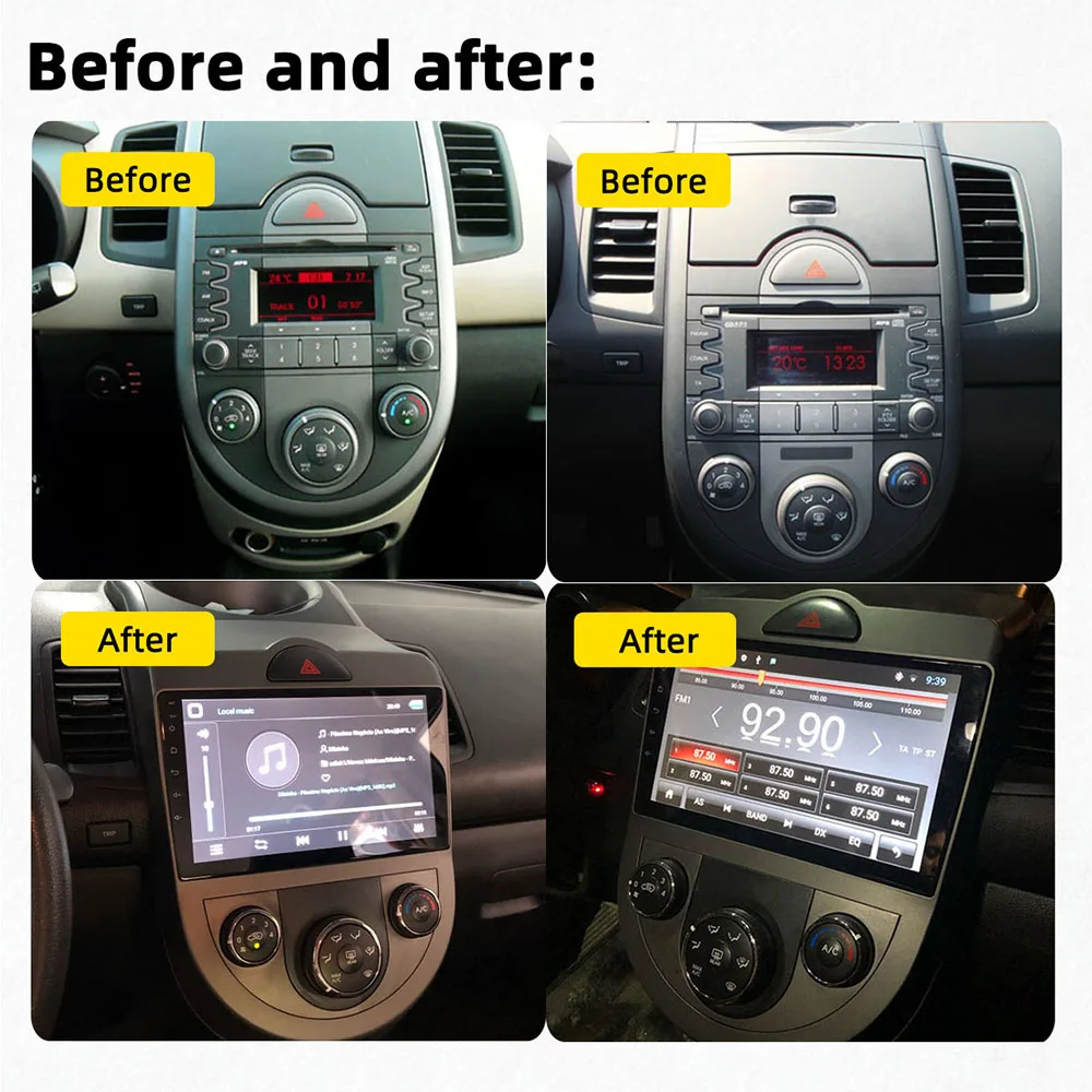 Radio de coche Android 16 para Kia Soul AM 2007 - 2011 estéreo GPS Navi Carplay Android Auto reproductor de vídeo Multimedia 2din DVD 2