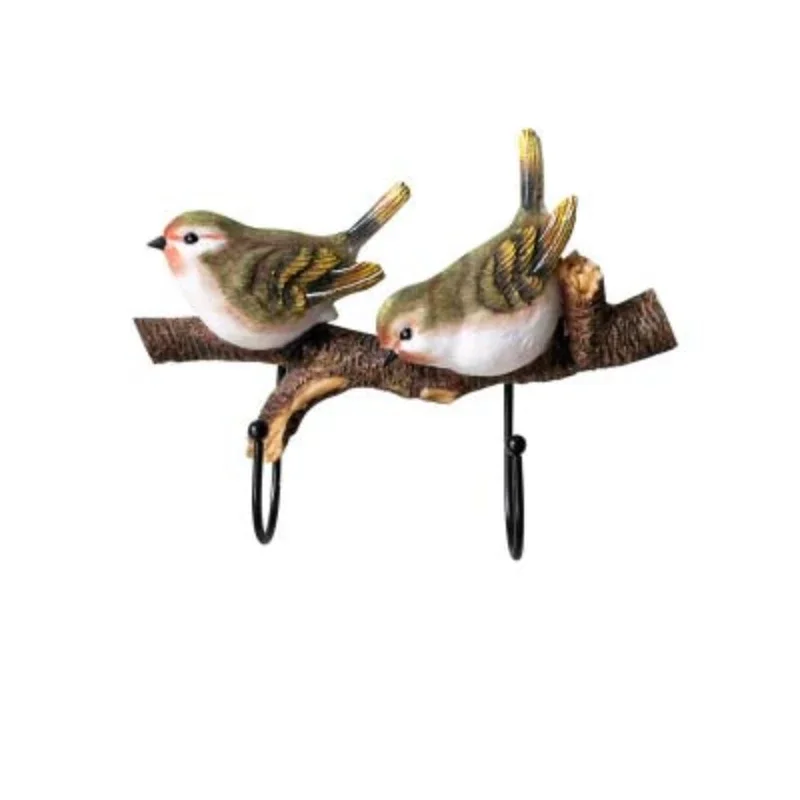 Cute Simulation Wall Mounted Coat Rack Birds on Tree Branch