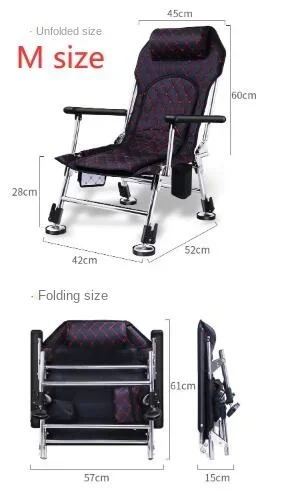 Folding Fishing Chair Multi-function Lifting Stool Portable Recliner Stainless Steel Camping Chair Outdoor Leisure