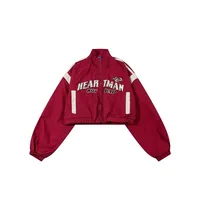 American Retro Spice Girls Tide Brand Short Trench Coat Women Y2K High Waist Motorcycle Wind Red High Street Baseball Uniform