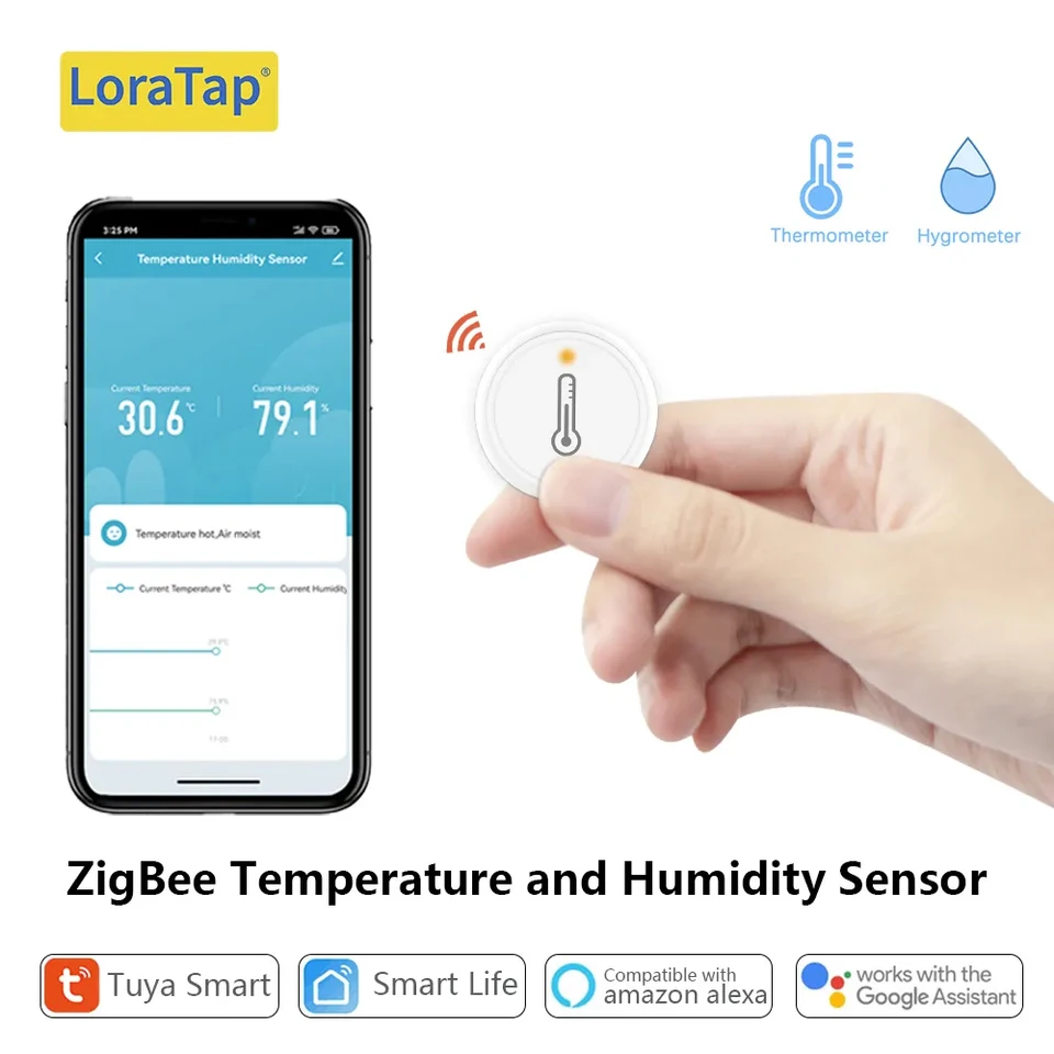 Tuya Zigbee/WiFi Temperature And Humidity Sensor Indoor Smart Home Smart Life Work With Alexa Google Assistant Voice Control - 13