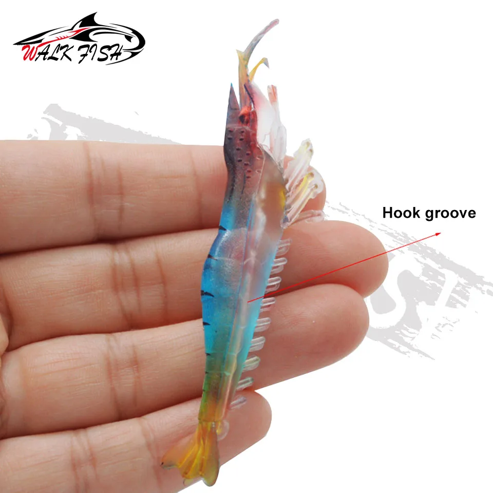 5 Leurres Souples En Forme De Crevette - 5 Cm / 1.3g - Appât Réaliste Pour Pêche