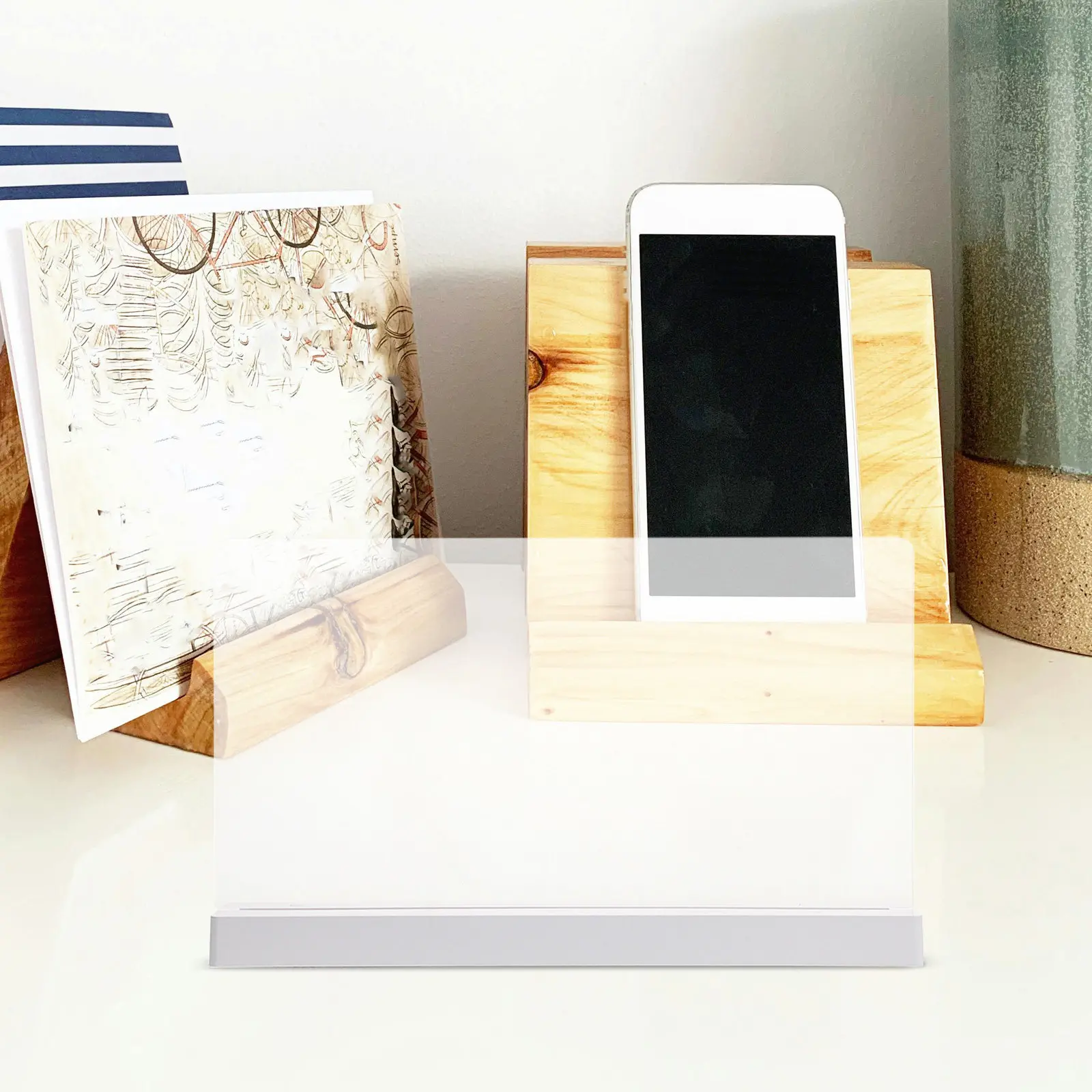 1 세트 아크릴 LED 드라이 이레이즈 보드 라이트 업 메시지 패드 바 카페 웨딩 휴일용 충전식 발광 투명 글로우