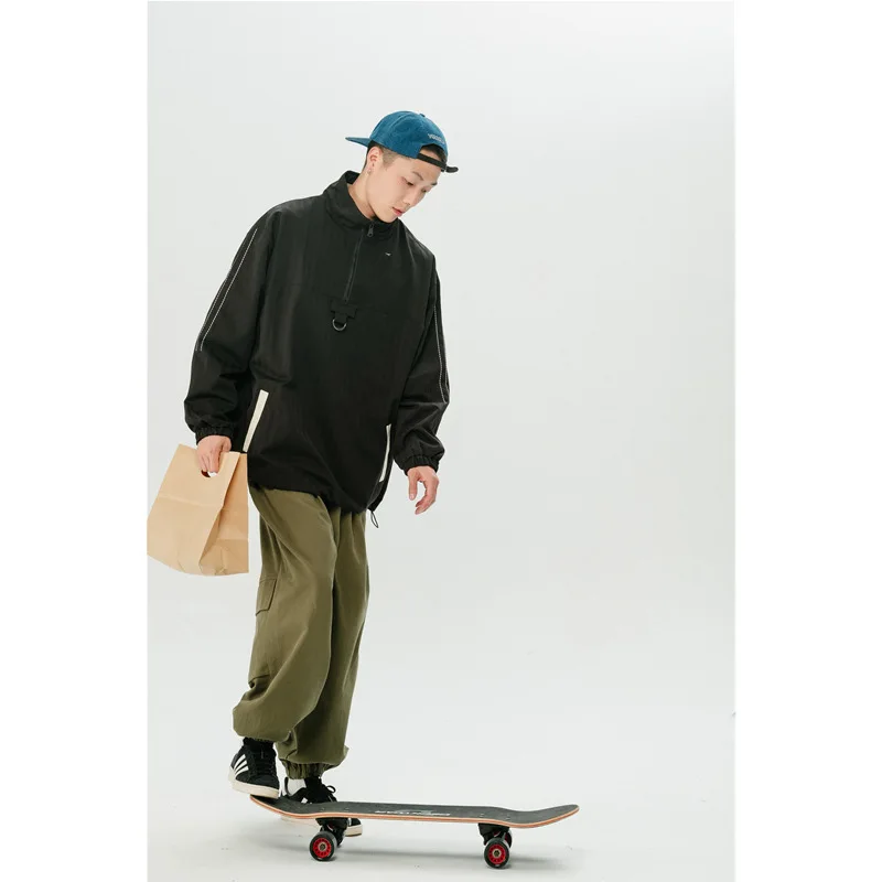 Japanese Trend Loose Stand Up Jacket Men's Coat Spring New Cityboy Simple Pullover