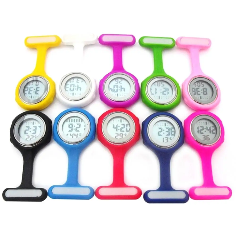 Digital 1Pc Display Dial Clip-On Fob Nurse Brooch Pin Hang Pocket Electric Watch