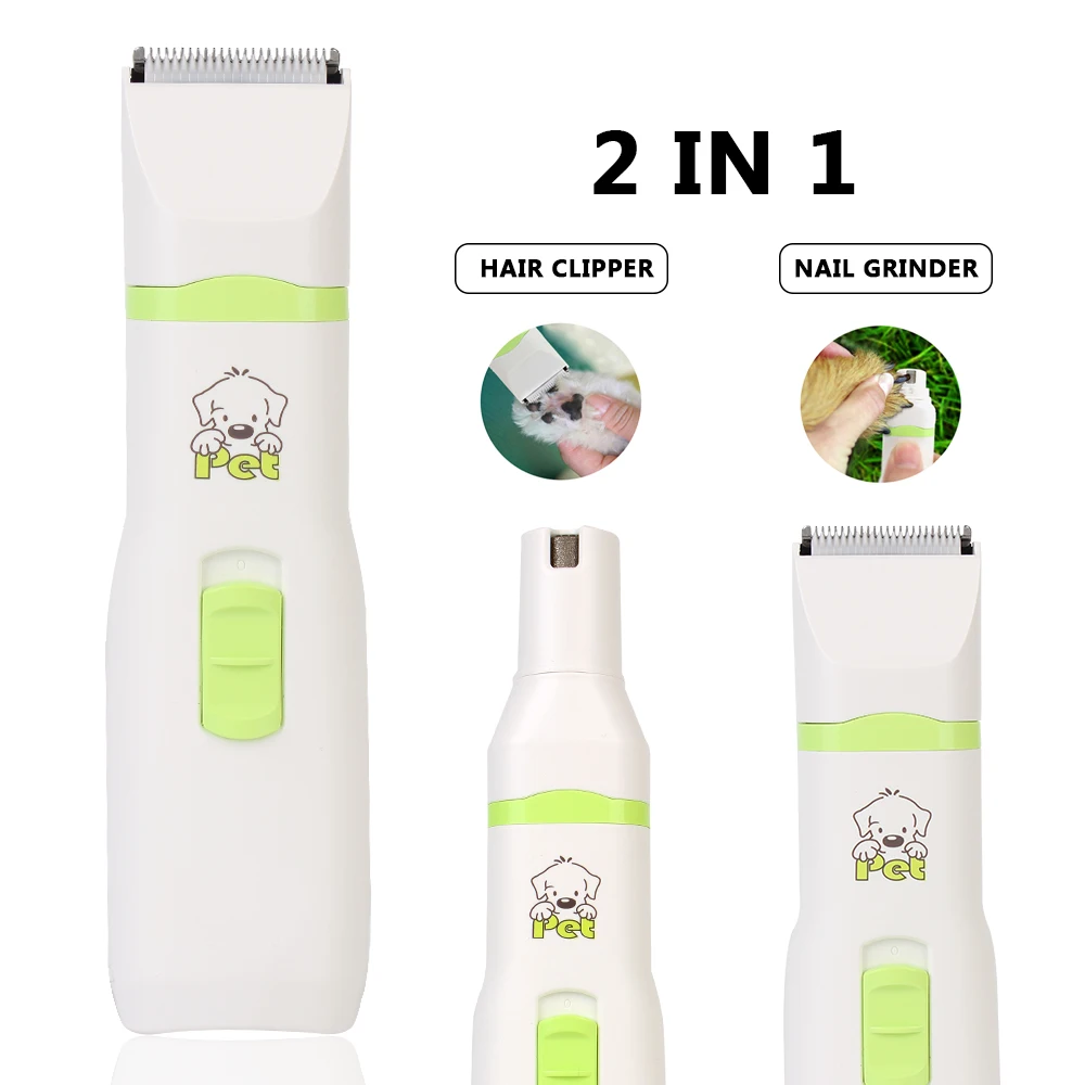 2 In 1 Pet Grooming Machine Nail Cutter Professionale Dog Cat Hair Trimmer Pet Hair Cutting Paw Nail Grinder Clippers