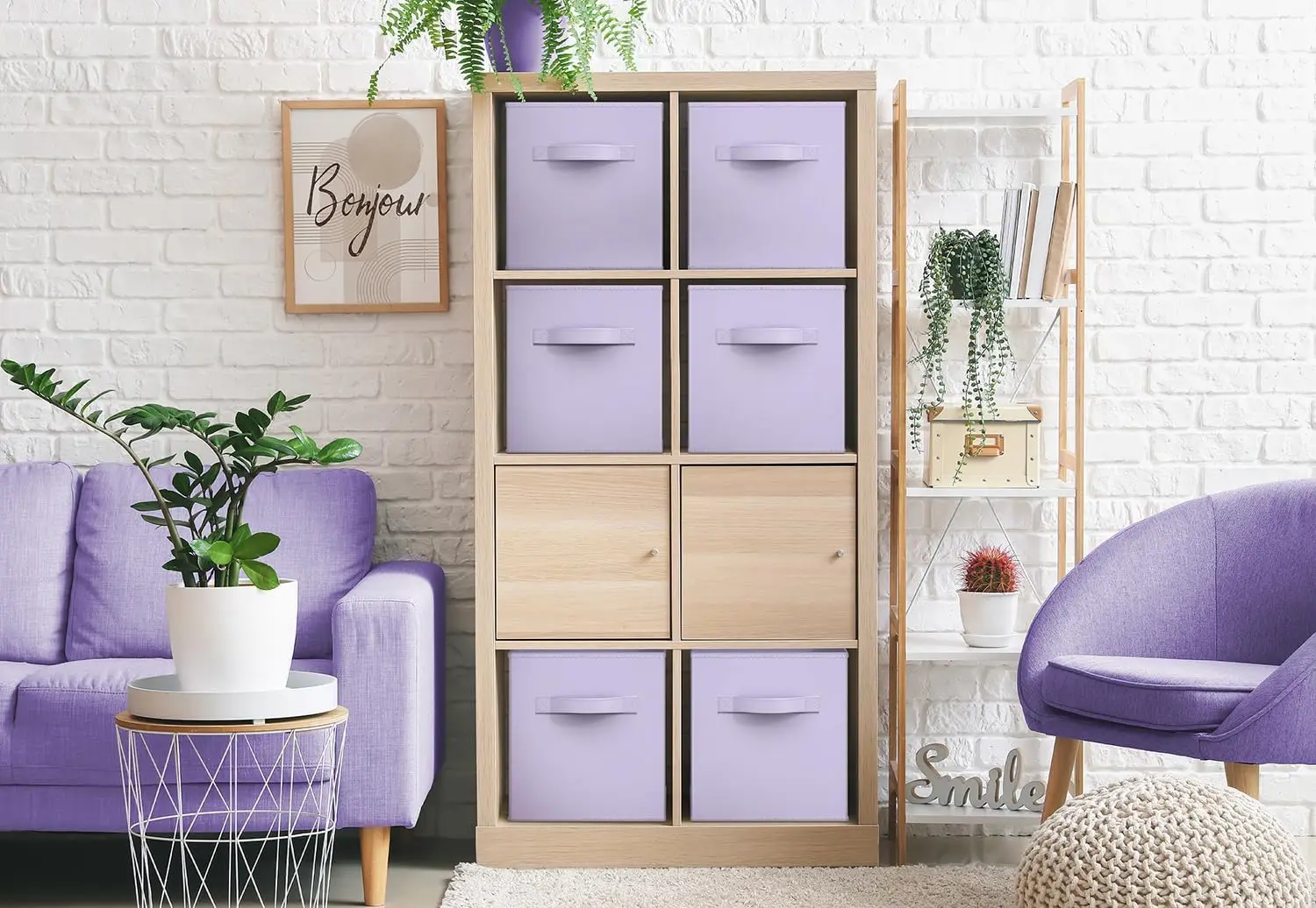Storage Cubes Foldable Fabric Baskets for Organizing Pantry, Closet, Shelf, Toy Box, Cubby Collapsible Cloth Cube Storage Bins 4