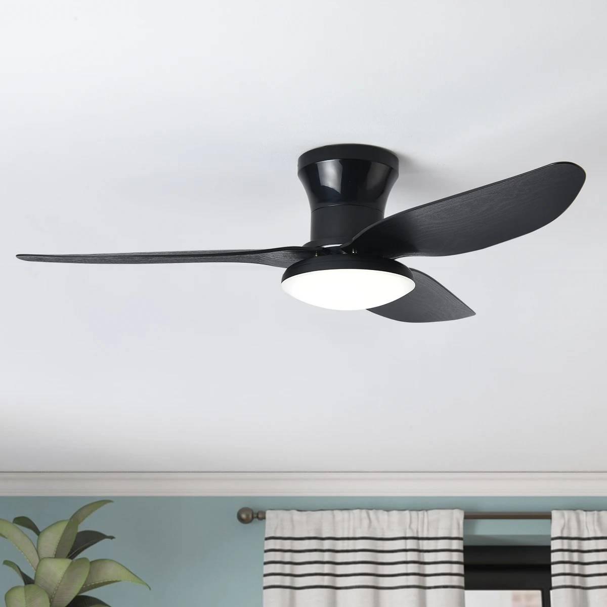 LED Ceiling Fan Lights 40inch Smart Bedroom 6 Speeds Wind 3 Blades Dimmable with Remote Control