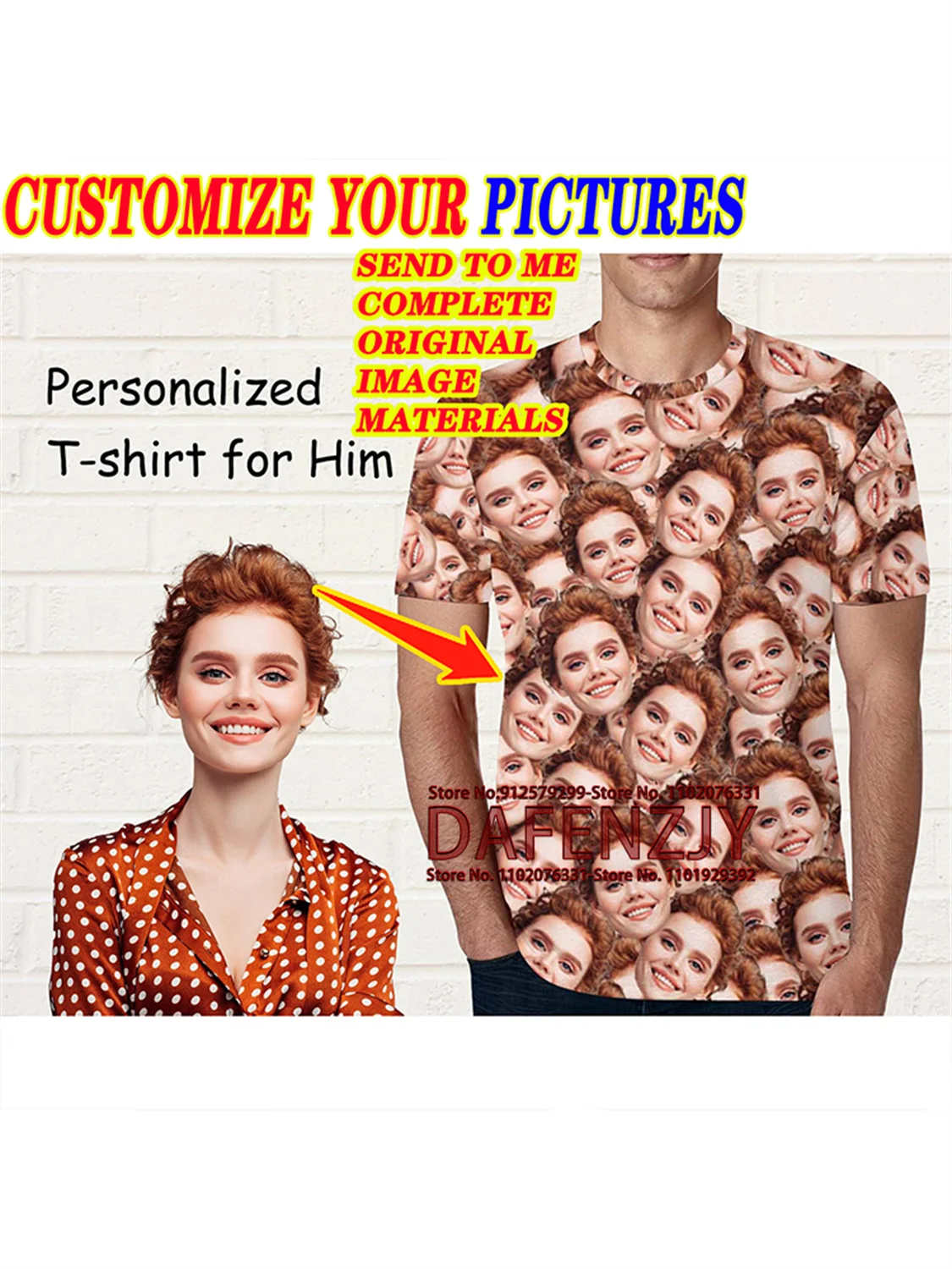 Personalized Retro Style Custom Photo/Name Men's T-Shirt - Short Sleeve Harajuku Tee