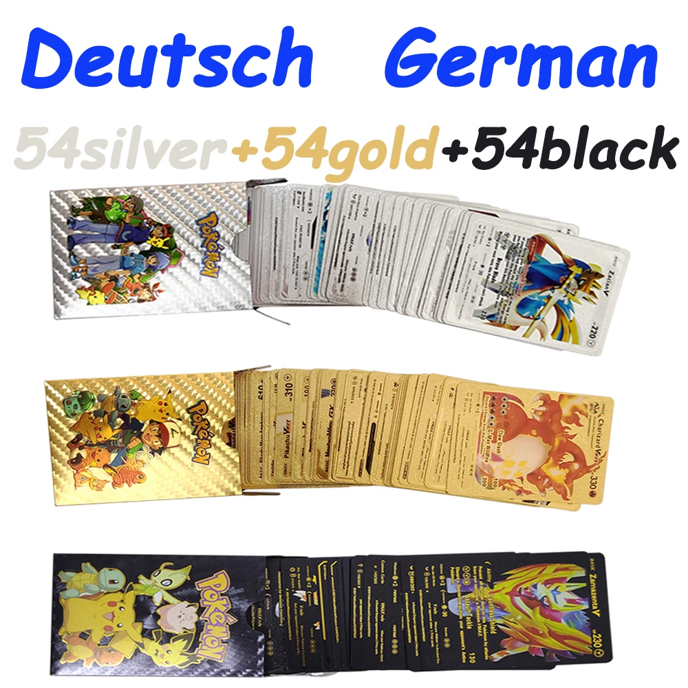 German Pokemon Cards Gold Sliver Black Karten Deutsch Vmax GX Energy Charizar Pikachu Rare