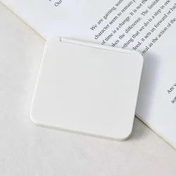Compact Double-Sided Square Makeup Mirror - Stylish Portable Pocket Mirror for Girls, Available in Multiple Colors (White)