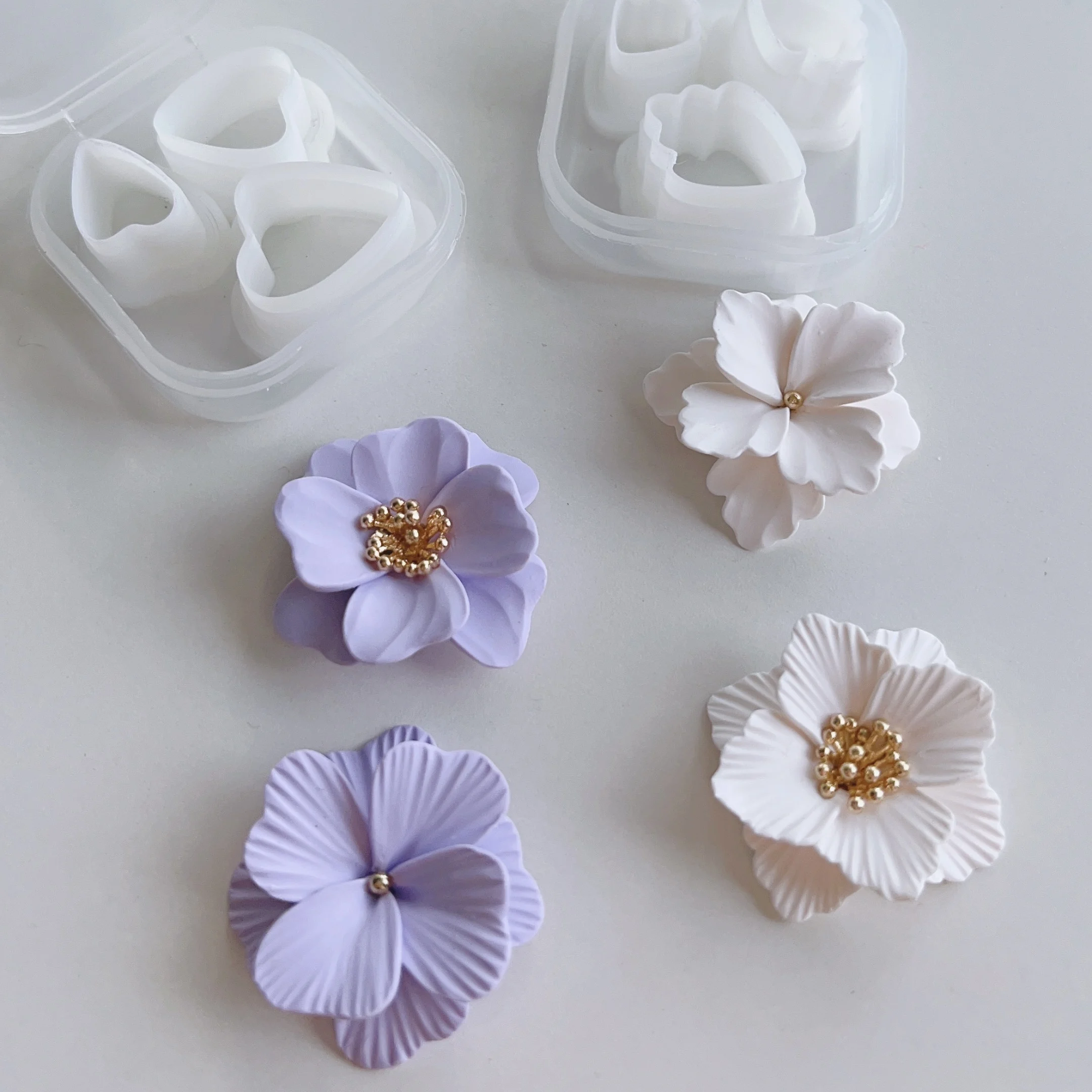 3 Pieces/set Petals Polymer Clay Cutter Fondant Flower Making Mold DIY Earrings Pendant Jewelry Polymer Clay Tools