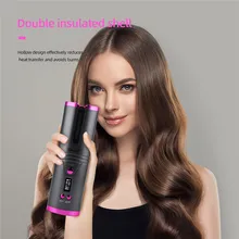 

CkeyiN Cordless Automatic Hair Curler 6 Temperatures Adjustable Curling Iron Mini Ceramic Hair Curling Roller Waver LCD Display