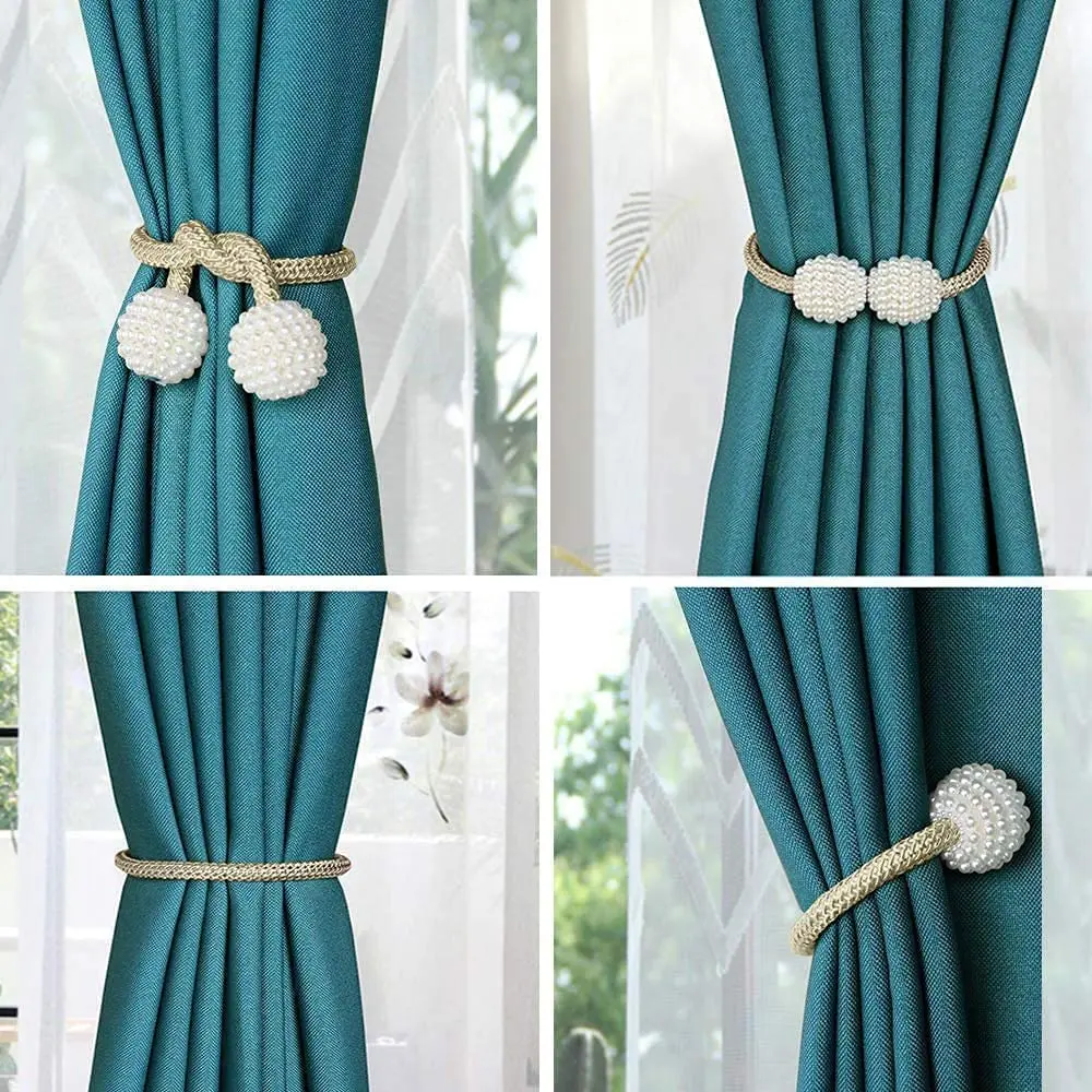 1Pc Magnets Curtains Clamps Curtain Tieback Holder Pearl Magnetic Clips Hanging Balls Tie Back Home Decoration Accessories