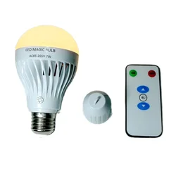 E27 Emergency Rechargeable Light Bulb 7W smart Remote Control warm white Dimming Lighting AC 85-265V light energy saving Lamp