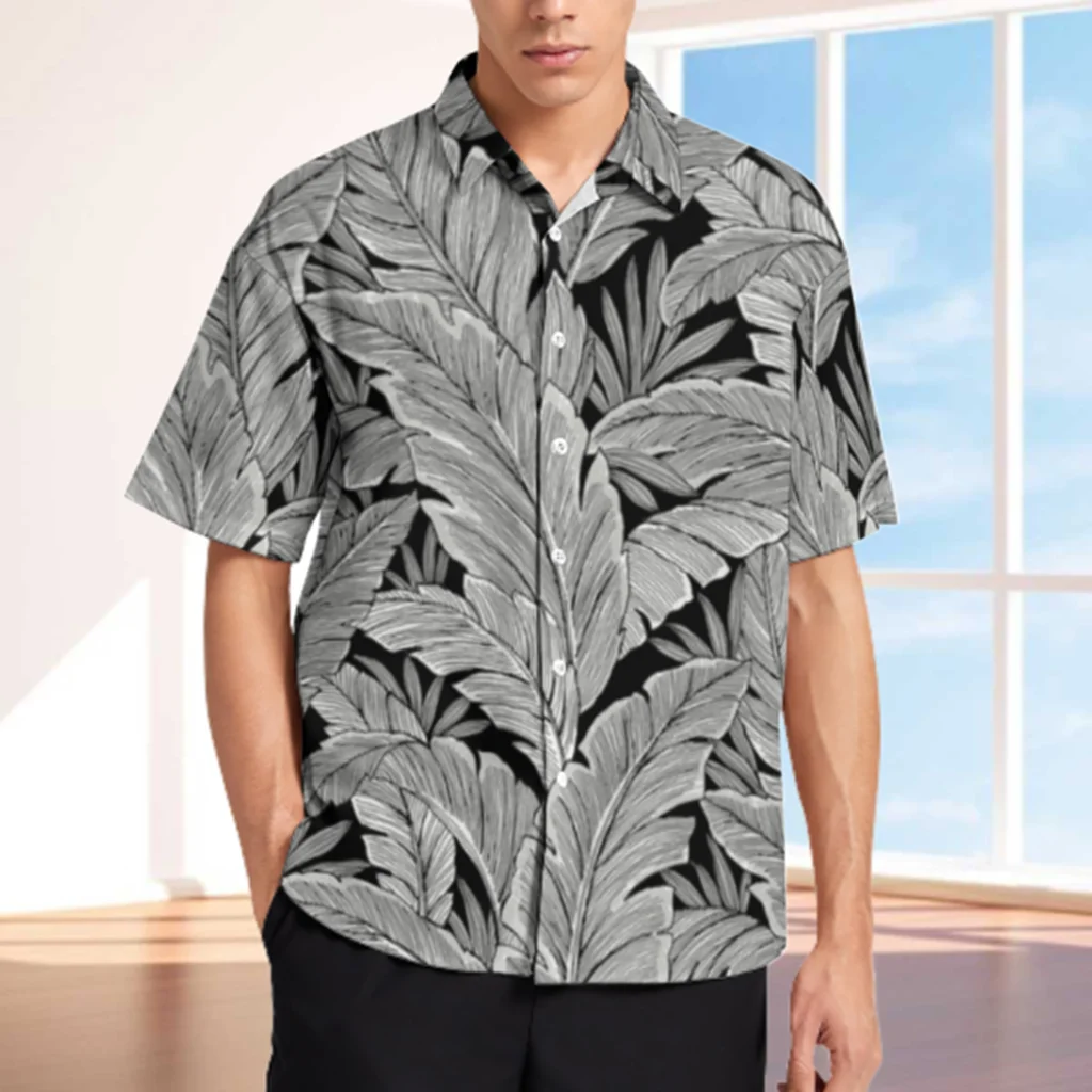 Hawaiian floral short-sleeved shirt for men, loose and versatile, summer thin shirt, trendy, fashionable and handsome jacket