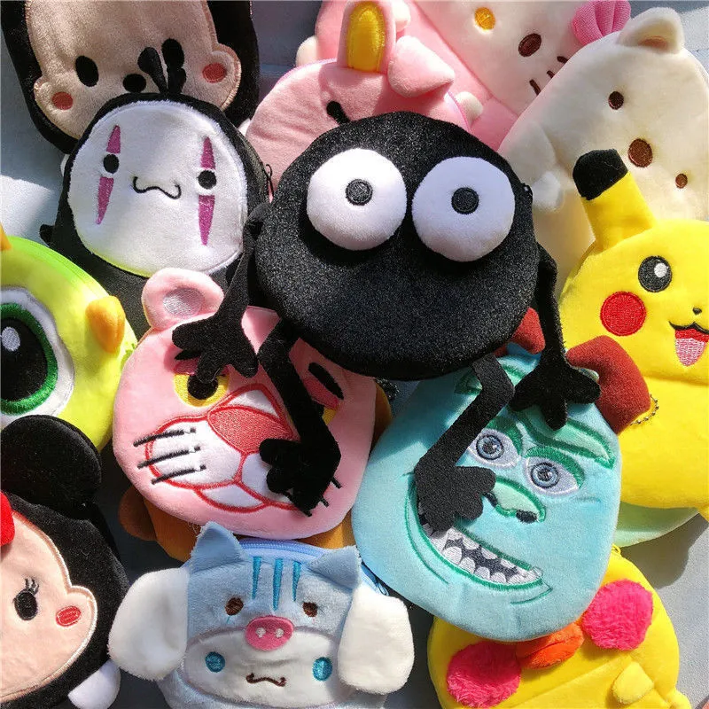 

Japanese Anime Sanrios Wallet Coin Purse Female Coin Bag Cartoon Mymelody Portable Plush Red Envelope Data Cable Earphone Bag