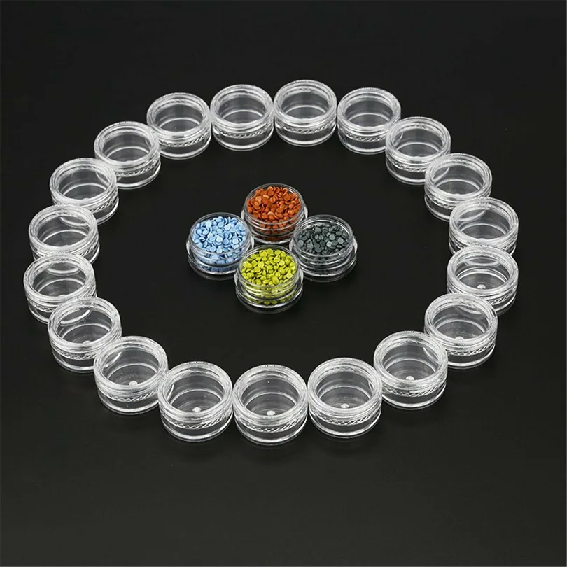 Empty Plastic Cosmetic Makeup Jar Pots Transparent Sample Lip Balm Container Bottles Eyeshadow Face Cream storage jar 10-100pcs 3g
