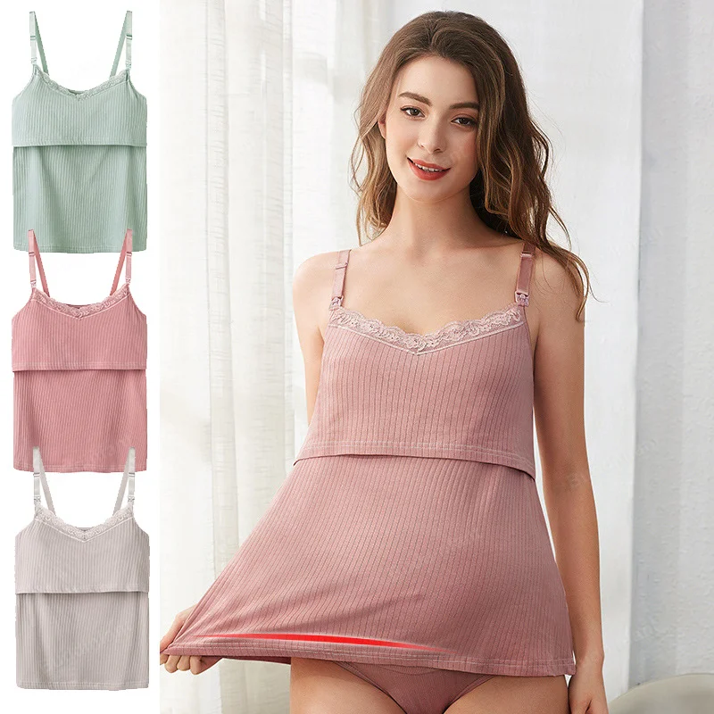 Maternity Tank Top Breastfeeding Sling Vest Pregnant Women Nursing Camisole Feeding Tops Pregnant Women Clothes Sleep Underwear