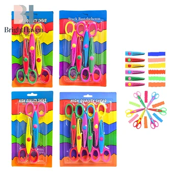 Set di 6 Forbici con Motivo Ondulato, Taglierina per Carta, Strumenti Fai-da-Te, Forbici Kawaii per Cartoline e Foto, Regali per Bambini, Forniture per Ufficio