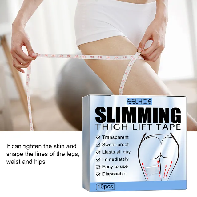 Thigh Lift Tape, 10 PCS Clear Adhesive Strips for Thigh & Tummy