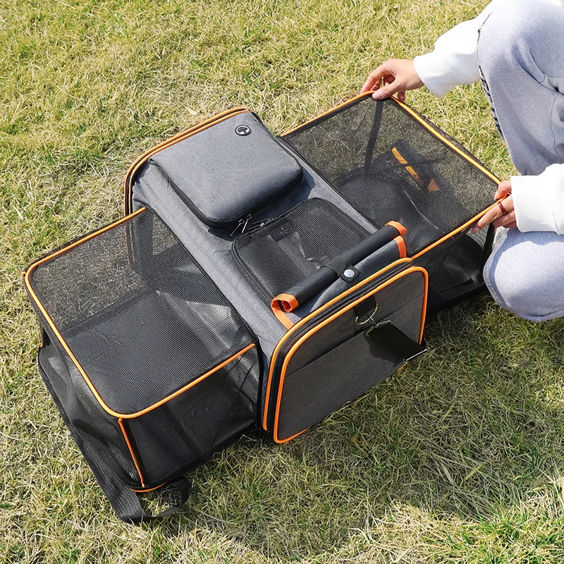 Cat Bag -Foldable Carrier ( Large Capacity )Cat Outdoor Car Expansion Portable Pet Handbag/ Breathable Diagonal Cross Bag for Cats and Dogs 5