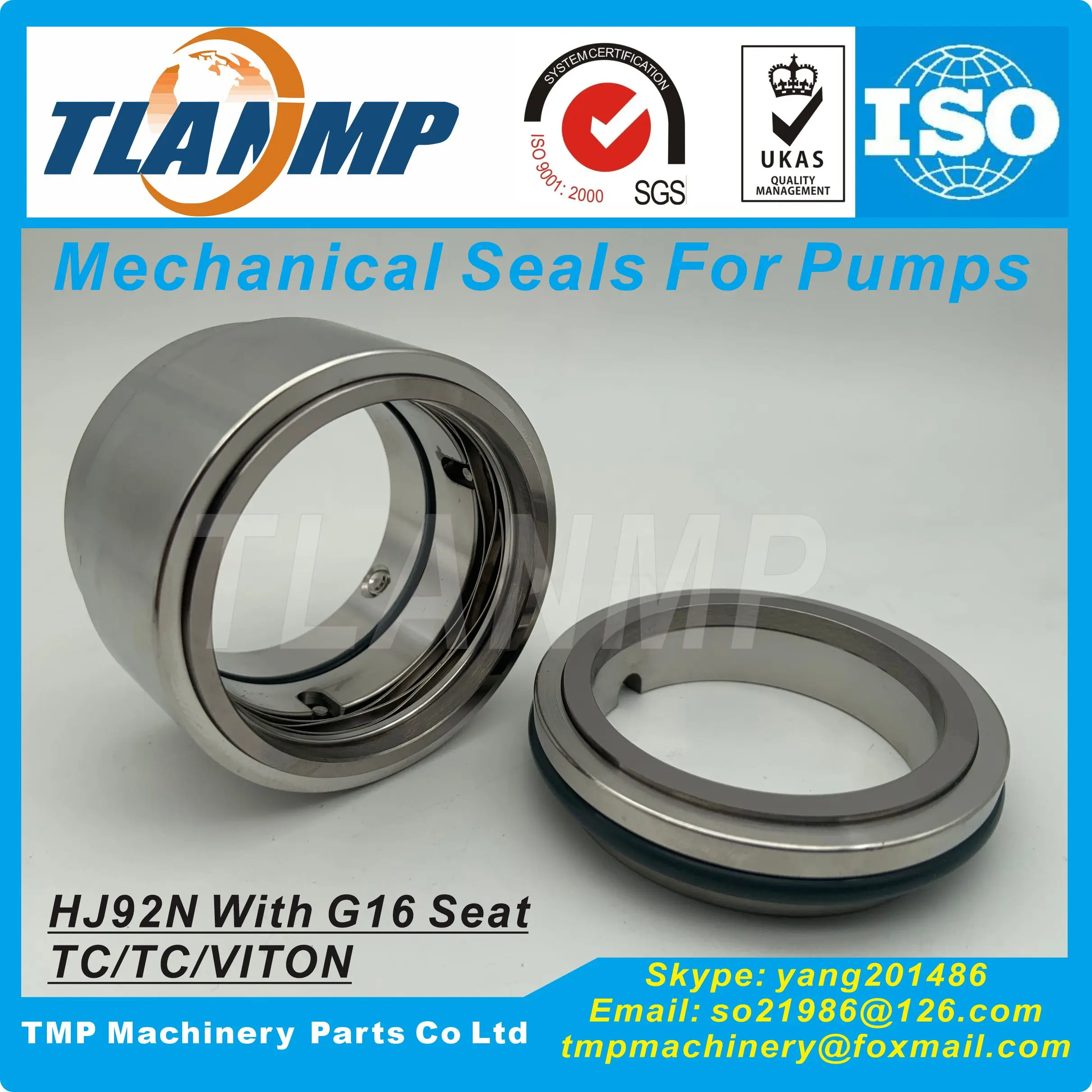 HJ92N/38-G16 TLANMP Mechanical Seals with Wave Springs , HJ92N-38 With G16 Seat (Shaft Size:38mm)