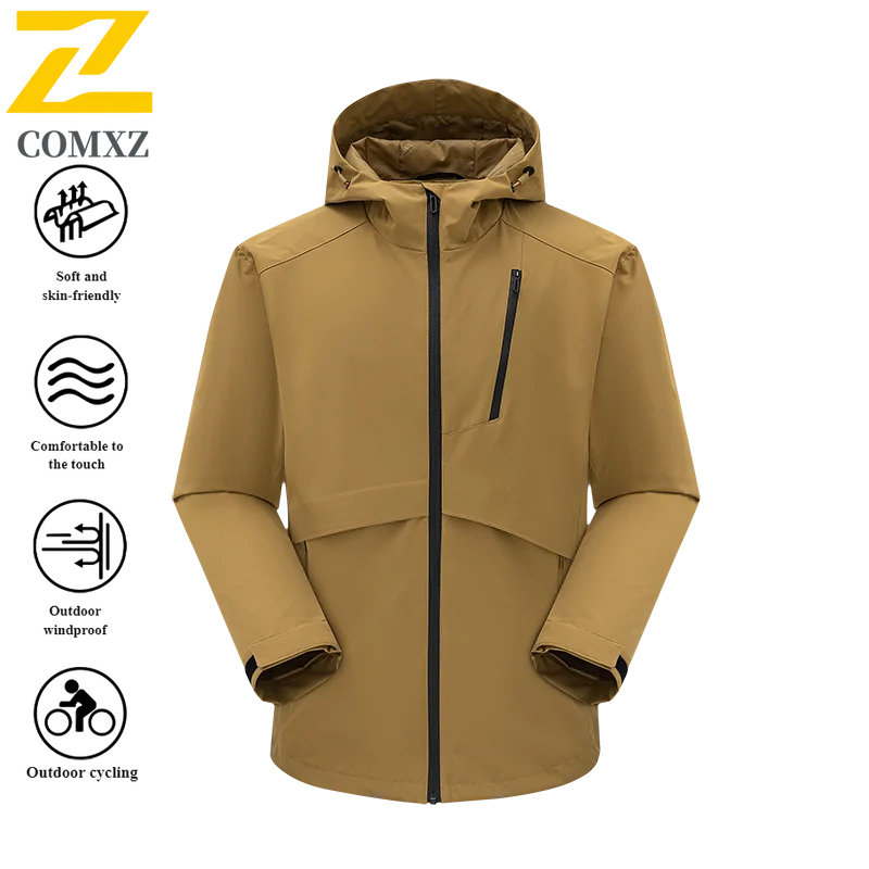 ​Men Breathable Hiking Jacket Windproof Waterproof Outdoor Sport Raincoat Mountain Climbing Windbreaker Tactical Softshell Coat​