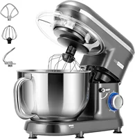 NEW 660W 10 Speed 6 Quart Tilt-Head Kitchen Electric Food Mixer with Beater, Dough Hook, Wire Whip and Egg Separator, Gray 1