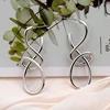 Vintage Metal Knitted Dangle Earrings for Women Personalized Fashion Distorted Irregular Geometry Drop Earrings Punk Jewelry 2