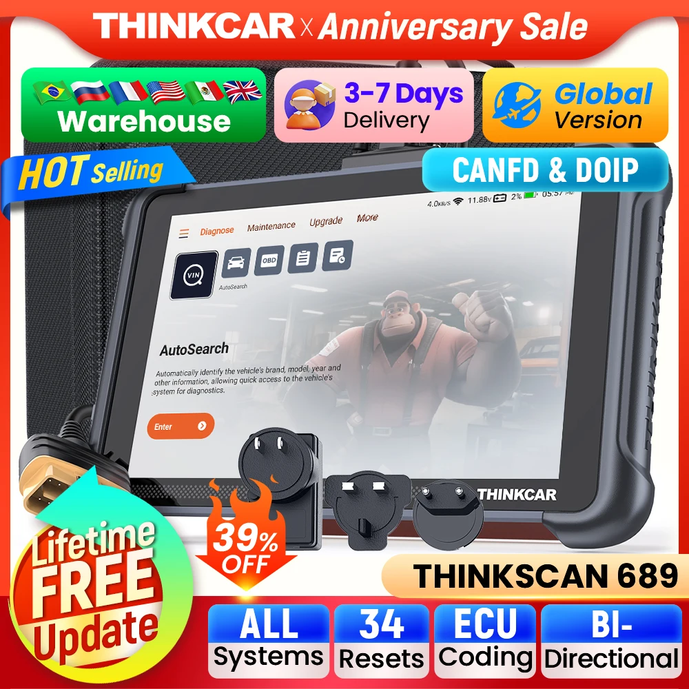 HerramientasdediagnósticoautomotrizTHINKCARTHINKSCAN689CANFDDOIPCodificacióndeECUbidireccional34reiniciosProgramacióndellavesdeescánerOBD2sinvidaútil-AliExpress34