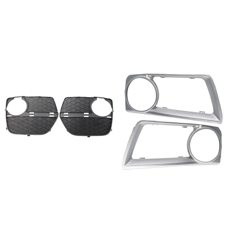 

1 Pair Front Bumper Fog Lights Cover Fog Lamp Grilles With Bumper Fog Light Grill Cover Trim For -BMW E71 X6 2012-2014