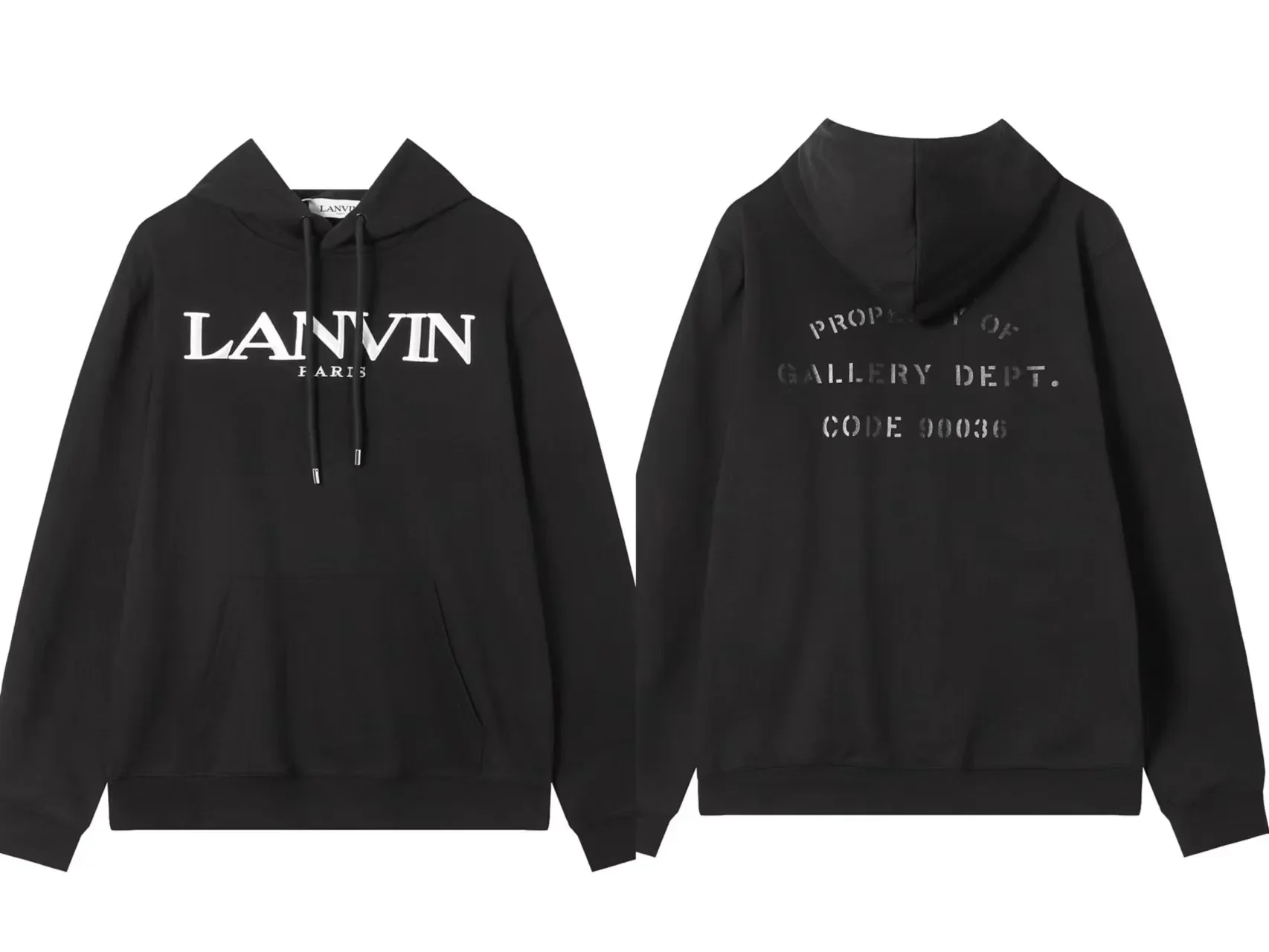 

2024 new LANVIN high-quality couple with the same embroidery hooded sweatshirt