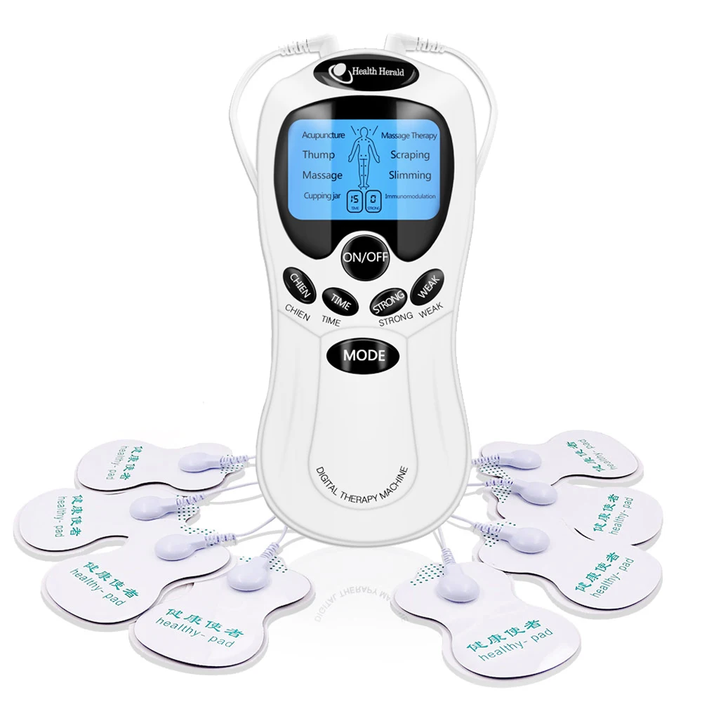 Tens Unit Muscle Stimulator Massage Machine with 8 Pads Digital Therapy  Machine