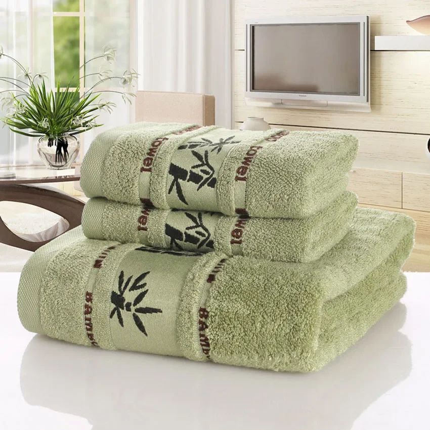 Bamboo Fiber Towels Set Home Bath Towels for Adults Face Towel Thick Absorbent Luxury Bathroom Toalha De Praia