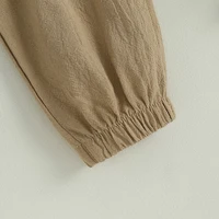 Summer Autumn Baby Pants Toddler Boys Girls Casual Sports Pants Bottom Solid Drawstring Button Children Trousers with Pockets 6