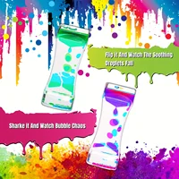 3 Pack -Calming Liquid Motion Bubbler -  Sensory Bottles - Hourglass Water Bubbler Timer - Handheld Water Game - Sensory Toys Ch 2