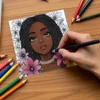 Black Beauty Coloring Book - Thick Pages for Creative Expression, Perfect for Dark-Skinned Girls 3