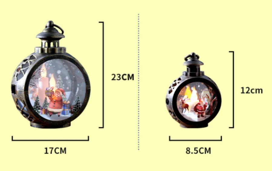 Description Picture 4 of itemChristmas Snowman Santa Claus Decorative Lamp Simulated Flame LED Light Small Hand Lantern Holiday Outdoor Garden Decor
