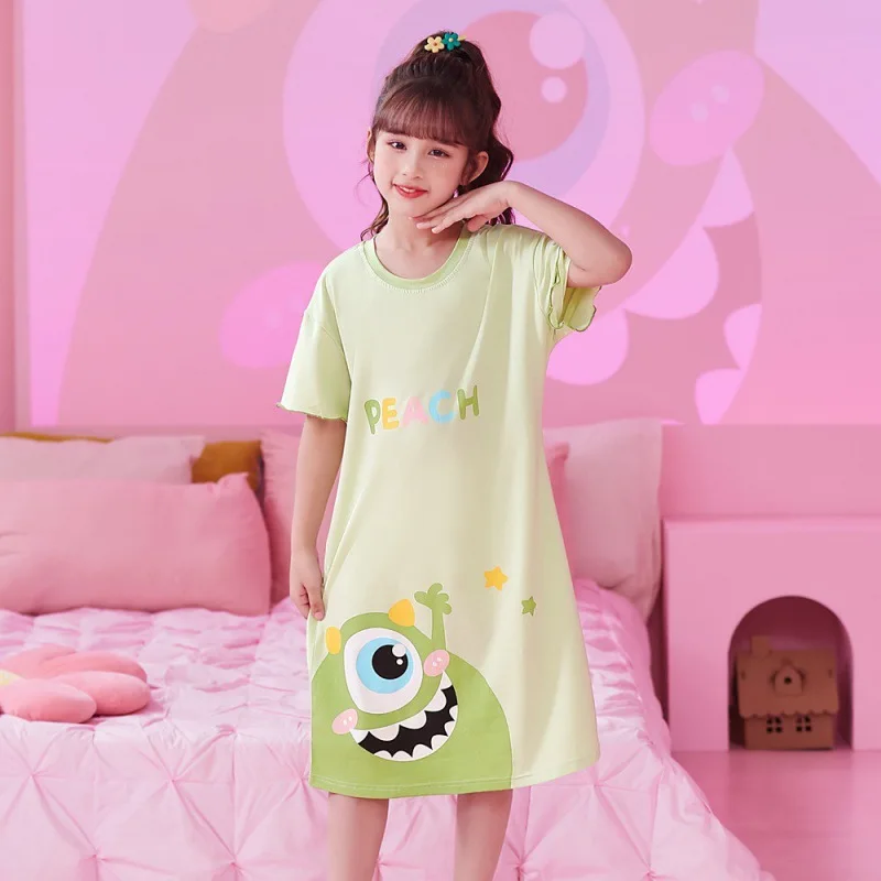 Girls' Summer Modal Short Sleeves Pajamas for Children Sleeping Sleepwear Children Robe Children's Clothing Mother Kids