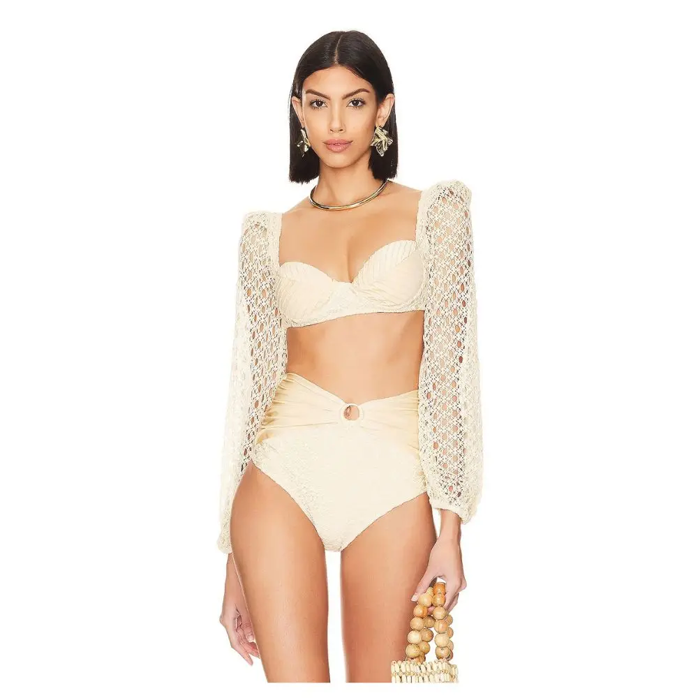 Crochet Dress Sleeveless Cover Up for Swimsuit Deep V Design Beachwear 2023 Beach Bathing Swimwear Suit Sexy Knitted Mesh Skirt