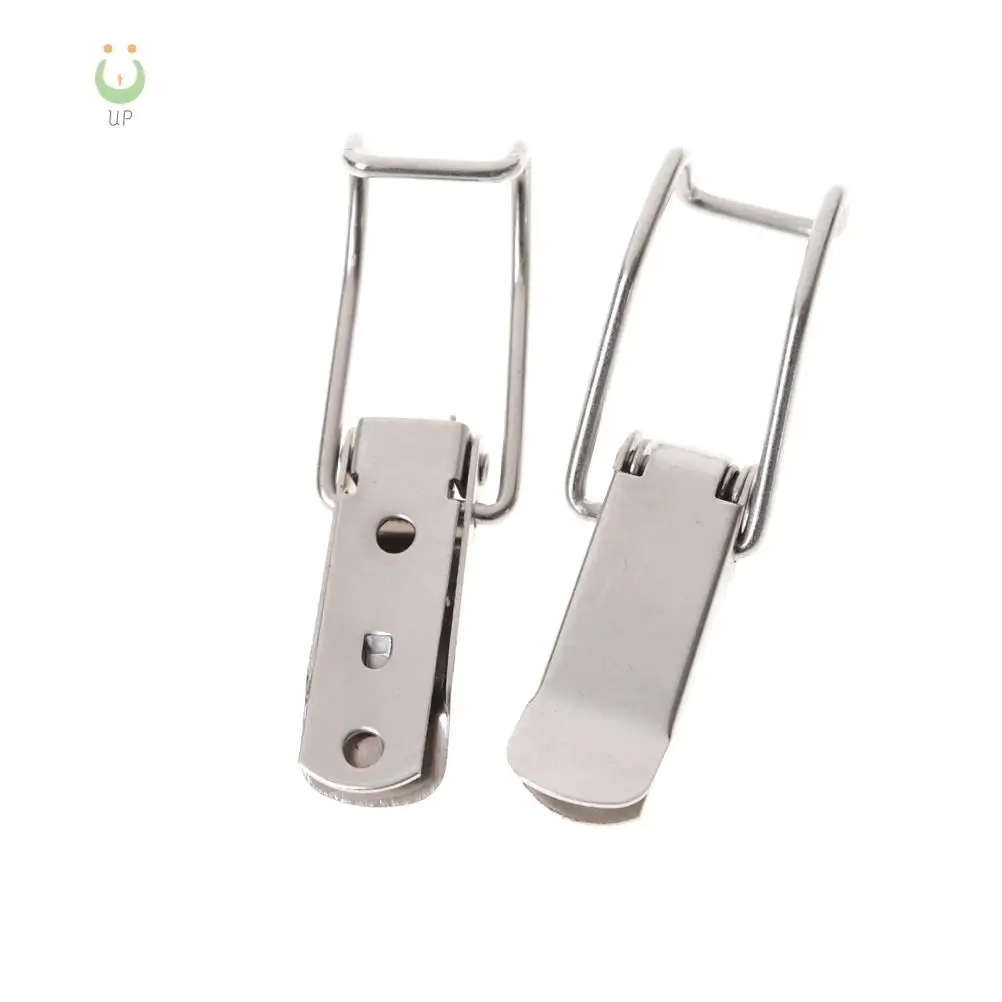 ZLinKJ 2PCS Simple Window Cabinet J115B Hardware Cabinet Boxes Spring Loaded Latch Catch Toggle Iron Hasp For Sliding Door