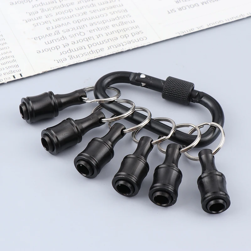 

6Pcs/Set Bit Holder 1/4 Inch Hex Screwdriver Bits Holder Extension Bar Keychain Adapter Drill Bits Change Screw Bit Holder