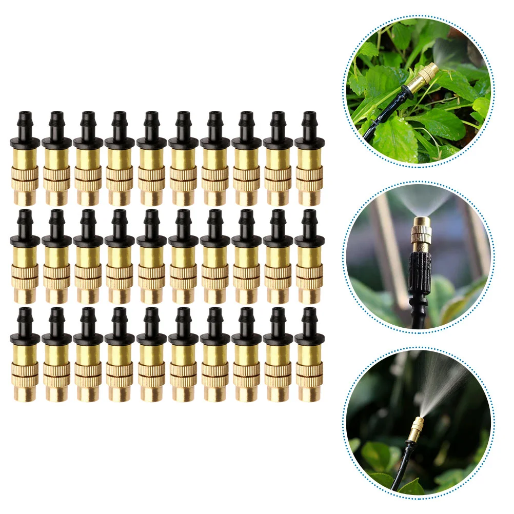 

50 Pcs Drip Irrigation Nozzle Mist Sprinkler Dripping Water Misting System Copper Plastic