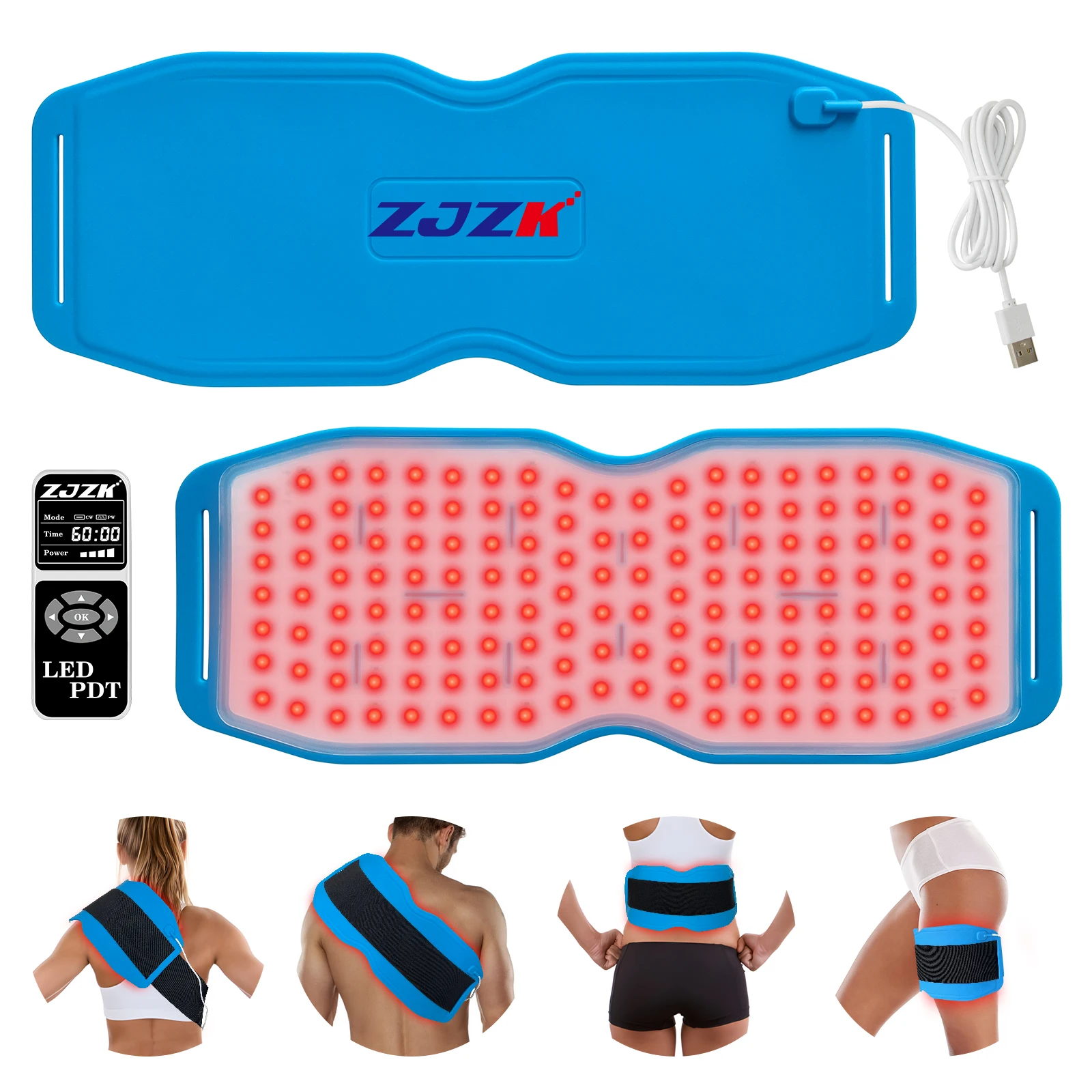 

High Quality Silicone 450pcs Lightweight Portable 940nm 850nm 660nm Belt Injury Pain Phototherapy Devices Reduce Pain in Muscles
