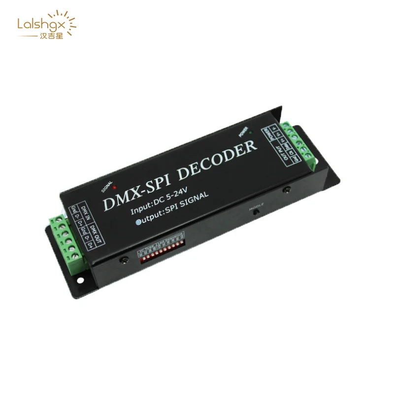 Dmx200 Spi Signal Led Controller Dmx A Decoder Per 2801 6803 2812 2811 Strip Light Tape Dc5V 12V 24V
