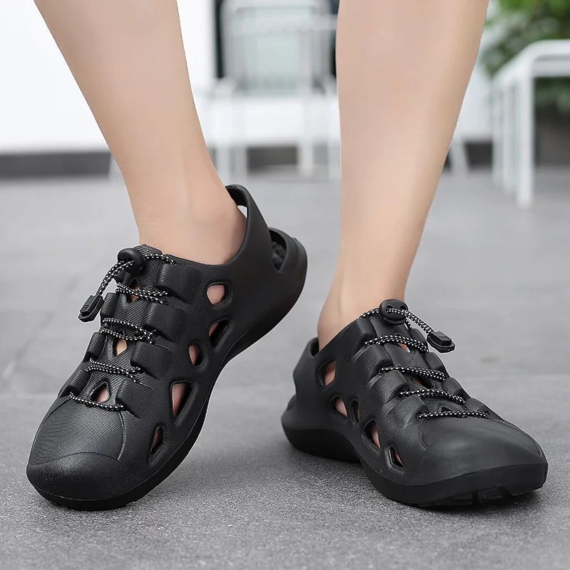 Baotou Men's Sandals Summer Sports Casual Hole Shoes Lightweight Anti-slip Beach Shoes Walking