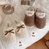 Winter Warm Fur Slippers for Women Cute Bow House Non Slip Soft Shoes Comfort Flat Heel Home Indoor Bedroom Plush Cotton Slides 3