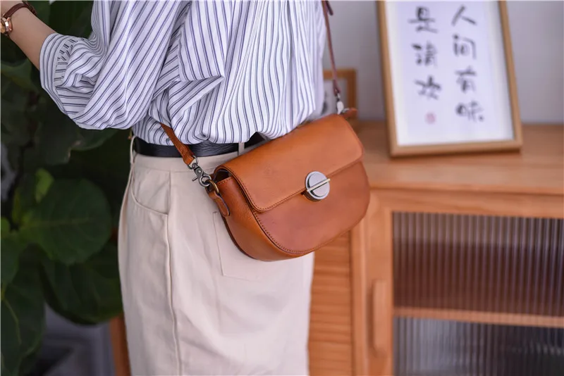 Pndme Mode Vintage Designer Echt leder Frauen Diagonale Tasche lässig handgemachte Luxus echte Rindsleder weibliche kleine Umhängetasche – Detail 11